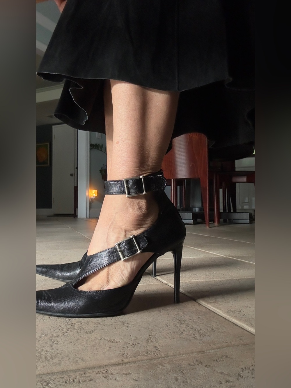 Womens Fashion Pointy Toe Cross Ankle Strap Sandals Sexy High Heels Italy  Shoes